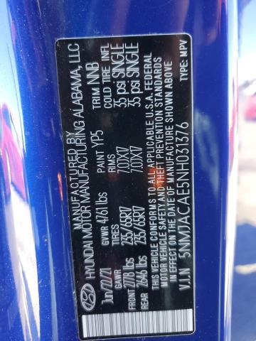 Photo 10 from auction – 2022 HYUNDAI TUCSON SE with VIN 5NMJACAE5NH031376