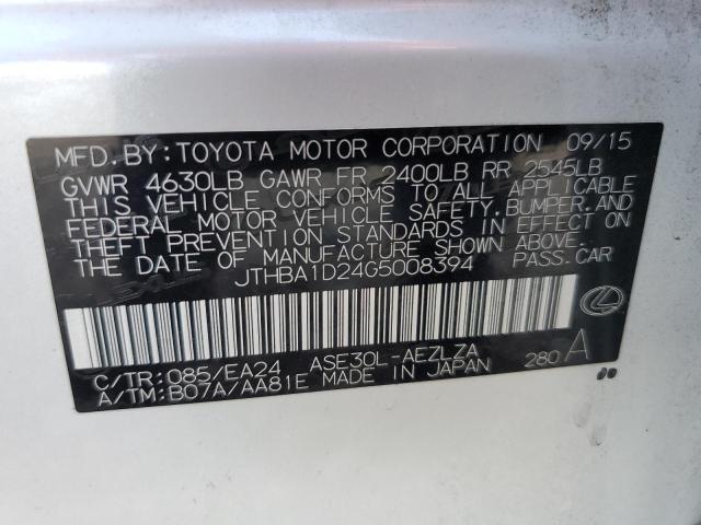 Photo 10 from auction – 2016 LEXUS IS 200T with VIN JTHBA1D24G5008394