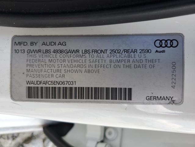 Photo 10 from auction – 2014 AUDI A6 PREMIUM with VIN WAUDFAFC5EN067031