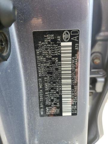 Photo 10 from auction – 2005 TOYOTA COROLLA MA with VIN 2T1KR32E75C388818