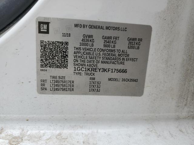 Photo 10 from auction – 2019 CHEVROLET SILVERADO with VIN 1GC1KREY3KF175666