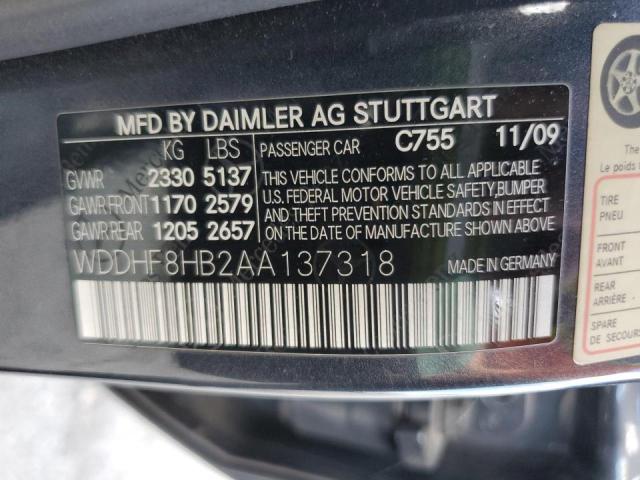 Photo 10 from auction – 2010 MERCEDES-BENZ E350 4MAT with VIN WDDHF8HB2AA137318