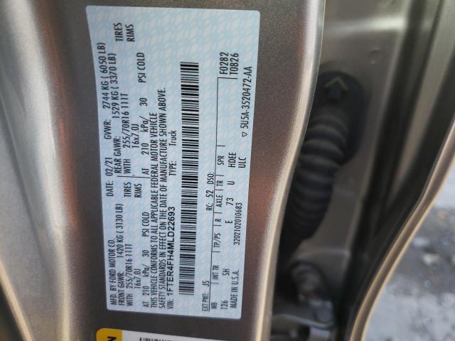 Photo 10 from auction – 2021 FORD RANGER XL with VIN 1FTER4FH4MLD22693