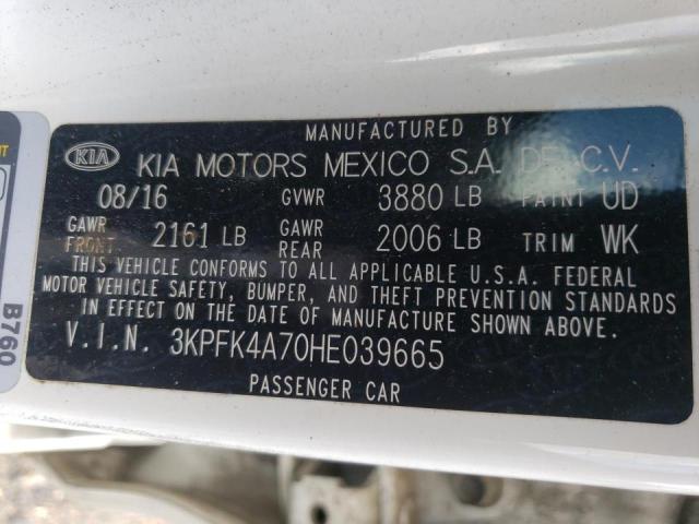 Photo 10 from auction – 2017 KIA FORTE LX with VIN 3KPFK4A70HE039665
