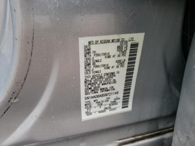 Photo 10 from auction – 2005 NISSAN ARMADA SE with VIN 5N1AA08A95N721146