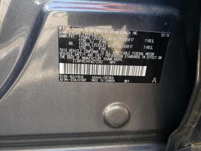 Photo 10 from auction – 2015 TOYOTA RAV4 LE with VIN 2T3BFREV4FW272362