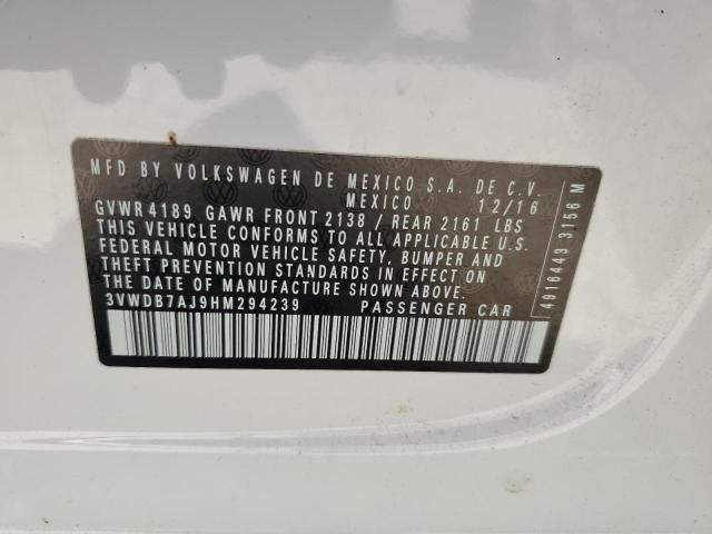 Photo 10 from auction – 2017 VOLKSWAGEN JETTA SE with VIN 3VWDB7AJ9HM294239