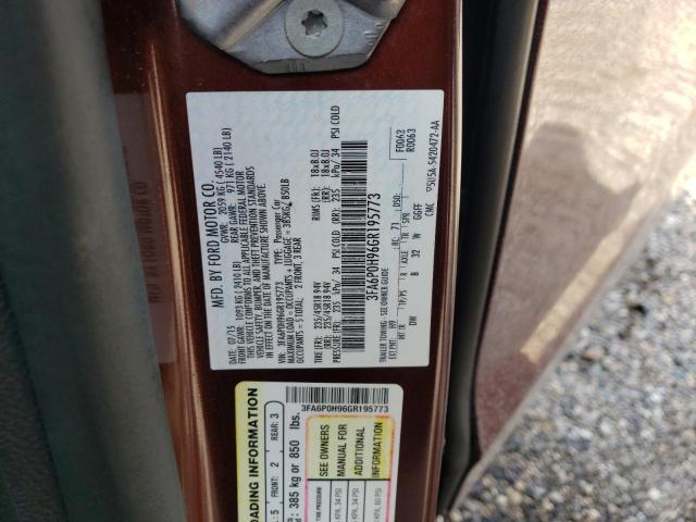 Photo 10 from auction – 2016 FORD FUSION SE with VIN 3FA6P0H96GR195773