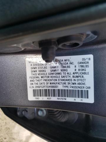 Photo 10 from auction – 2018 HONDA CIVIC EX with VIN 2HGFC2F72JH566001