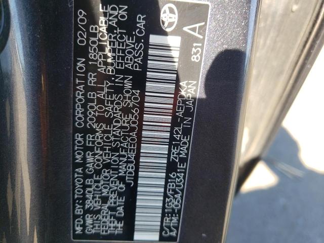 Photo 10 from auction – 2010 TOYOTA COROLLA BA with VIN JTDBU4EE0AJ056704