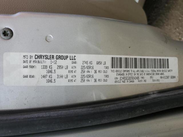 Photo 10 from auction – 2012 DODGE GRAND CARA with VIN 2C4RDGCG9CR242485