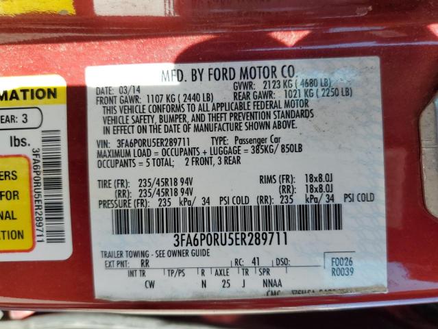 Photo 10 from auction – 2014 FORD FUSION TIT with VIN 3FA6P0RU5ER289711