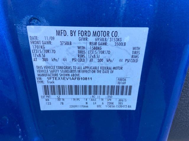 Photo 10 from auction – 2010 FORD F150 SUPER with VIN 1FTEX1EV1AFB10811