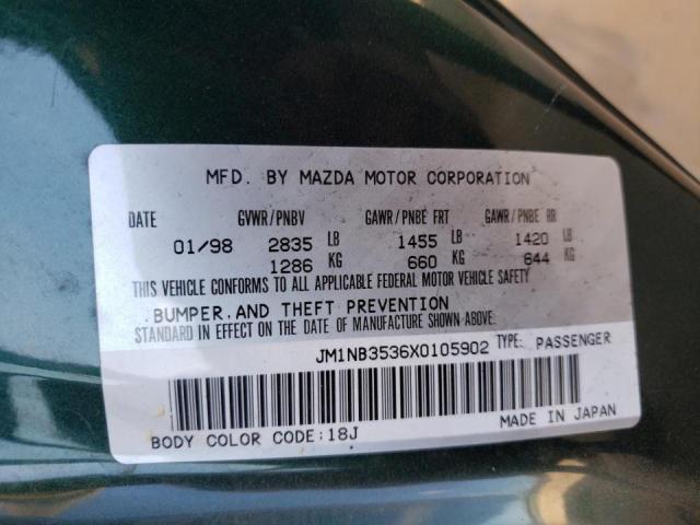 Photo 10 from auction – 1999 MAZDA MX-5 MIATA with VIN JM1NB3536X0105902