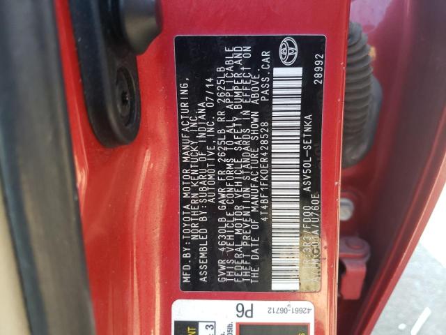 Photo 10 from auction – 2014 TOYOTA CAMRY L with VIN 4T4BF1FK0ER428528