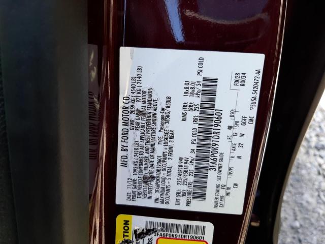 Photo 10 from auction – 2013 FORD FUSION TIT with VIN 3FA6P0K91DR190601