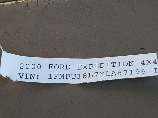 Photo 10 from auction – 2000 FORD EXPEDITION with VIN 1FMPU18L7YLA87196