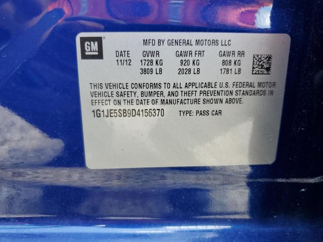 Photo 10 from auction – 2013 CHEVROLET SONIC LTZ with VIN 1G1JE5SB9D4156370