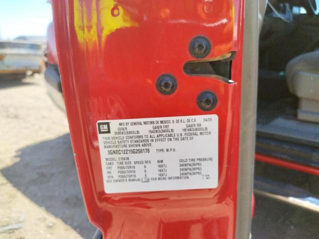 Photo 10 from auction – 2005 CHEVROLET AVALANCHE with VIN 3GNEC12Z15G258178