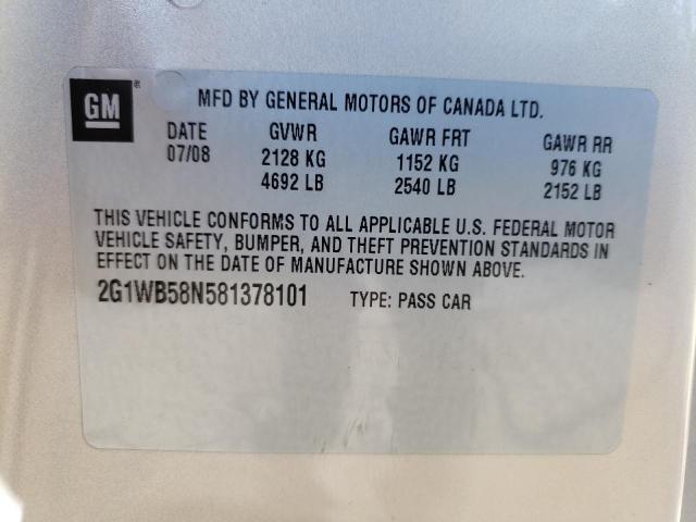 Photo 10 from auction – 2008 CHEVROLET IMPALA LS with VIN 2G1WB58N581378101