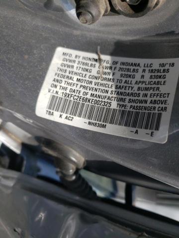 Photo 10 from auction – 2019 HONDA CIVIC LX with VIN 19XFC2E68KE002325