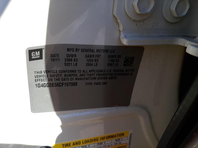 Photo 10 from auction – 2012 BUICK LACROSSE P with VIN 1G4GG5E36CF197988
