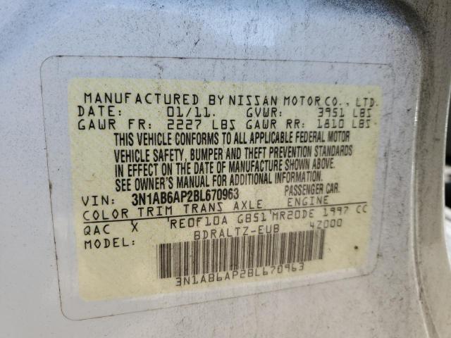 Photo 10 from auction – 2011 NISSAN SENTRA with VIN 3N1AB6AP2BL670963