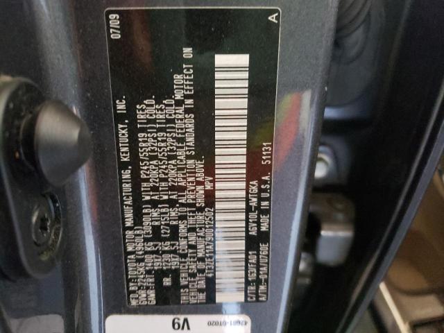 Photo 10 from auction – 2009 TOYOTA VENZA with VIN 4T3ZE11A79U012502