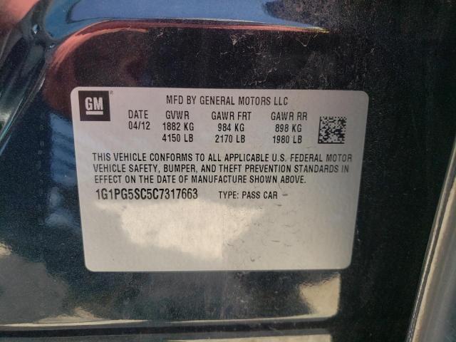 Photo 10 from auction – 2012 CHEVROLET CRUZE LT with VIN 1G1PG5SC5C7317663