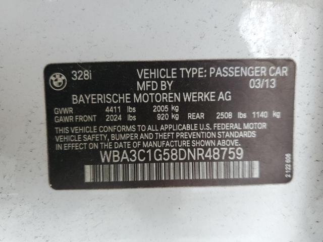 Photo 10 from auction – 2013 BMW 328 I SULE with VIN WBA3C1G58DNR48759