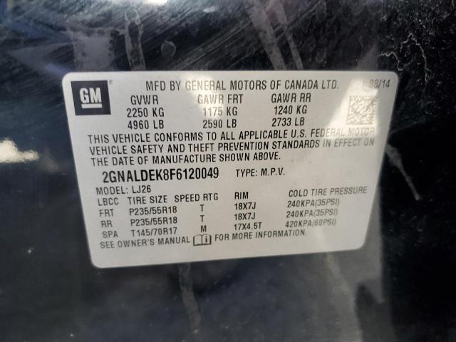 Photo 10 from auction – 2015 CHEVROLET EQUINOX LT with VIN 2GNALDEK8F6120049