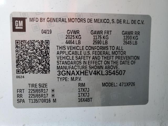 Photo 10 from auction – 2019 CHEVROLET EQUINOX LS with VIN 3GNAXHEV4KL354507