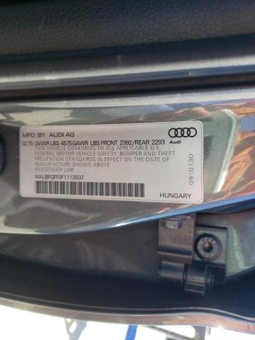 Photo 10 from auction – 2015 AUDI S3 PREMIUM with VIN WAUBFGFF0F1113507