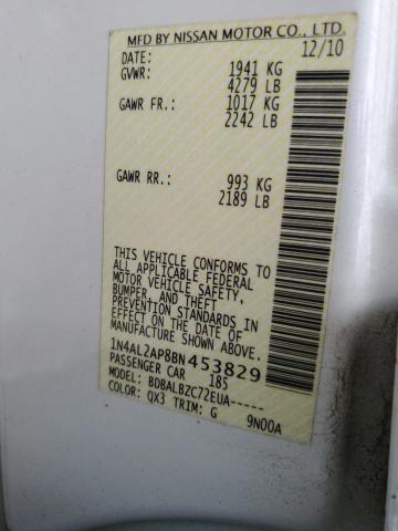 Photo 10 from auction – 2011 NISSAN ALTIMA BAS with VIN 1N4AL2AP8BN453829