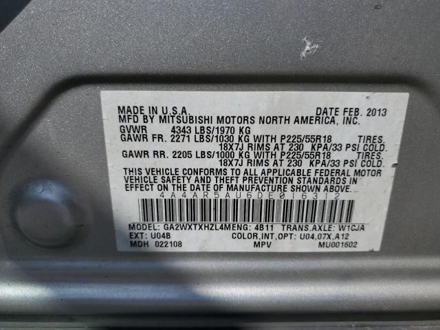 Photo 10 from auction – 2013 MITSUBISHI OUTLANDER with VIN 4A4AR5AU6DE016312