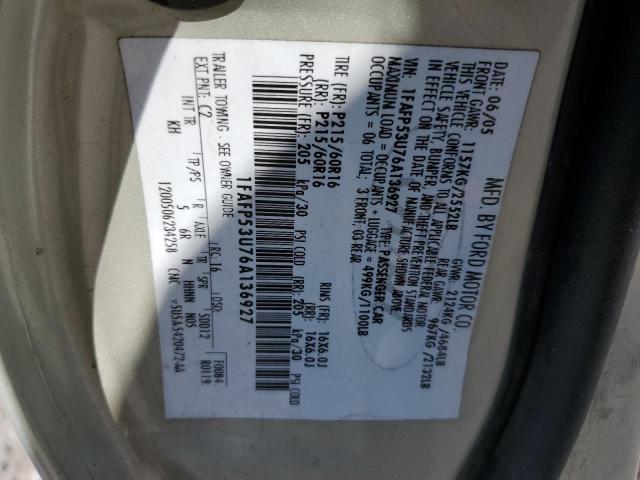 Photo 10 from auction – 2006 FORD TAURUS SE with VIN 1FAFP53U76A136927