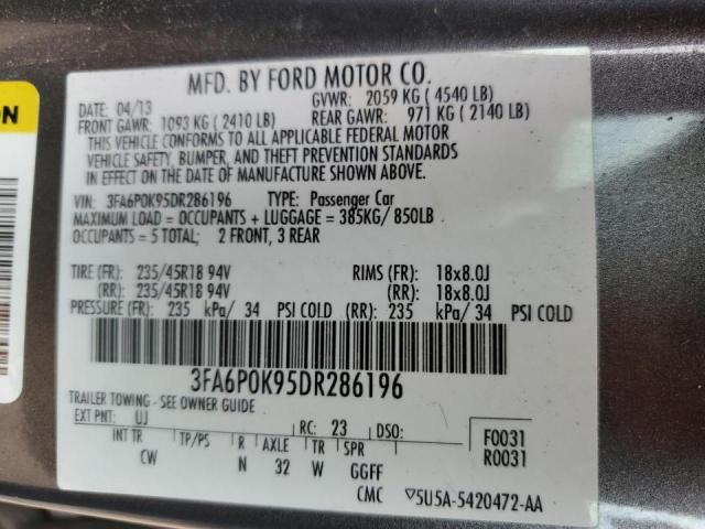 Photo 10 from auction – 2013 FORD FUSION TIT with VIN 3FA6P0K95DR286196