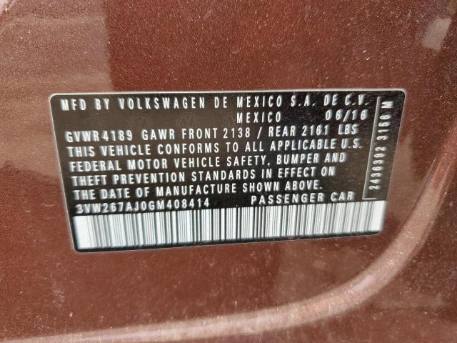 Photo 10 from auction – 2016 VOLKSWAGEN JETTA S with VIN 3VW267AJ0GM408414