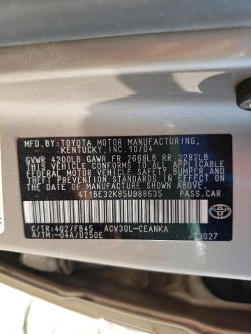 Photo 10 from auction – 2005 TOYOTA CAMRY LE with VIN 4T1BE32K85U988635
