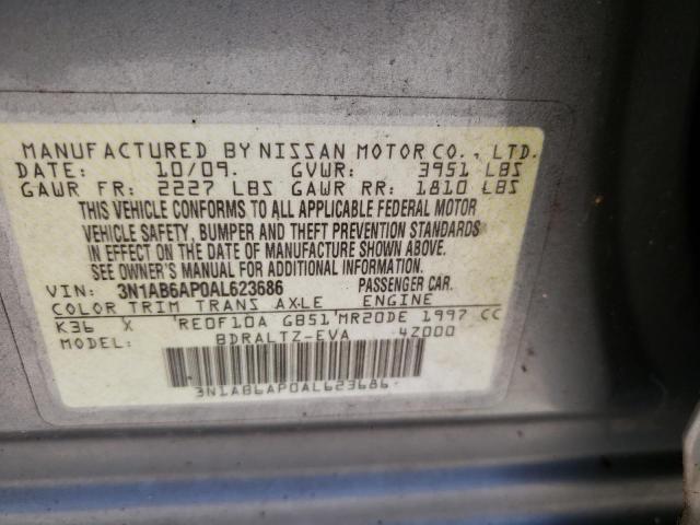 Photo 10 from auction – 2010 NISSAN SENTRA with VIN 3N1AB6AP0AL623686