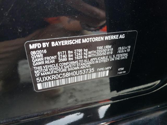 Photo 10 from auction – 2017 BMW X5 XDRIVE3 with VIN 5UXKR0C58H0U53735