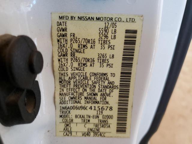 Photo 10 from auction – 2006 NISSAN FRONTIER K with VIN 1N6AD06U96C415678