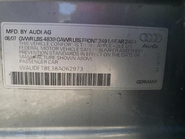 Photo 10 from auction – 2008 AUDI A4 2.0T QU with VIN WAUDF78E38A062973