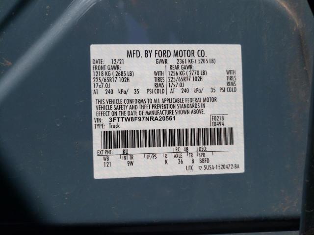 Photo 10 from auction – 2022 FORD MAVERICK X with VIN 3FTTW8F97NRA20561