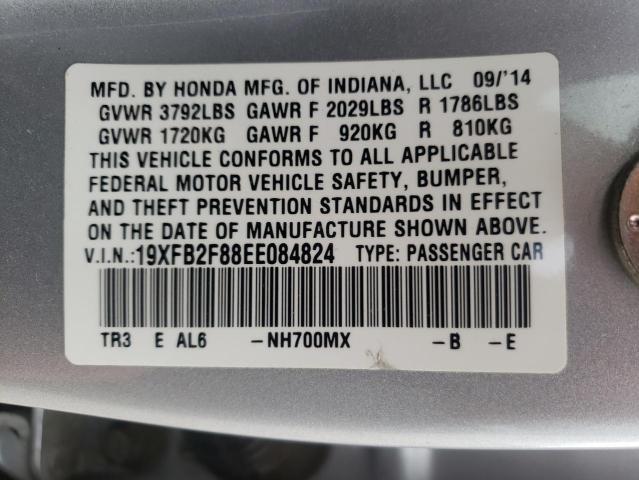 Photo 10 from auction – 2014 HONDA CIVIC EX with VIN 19XFB2F88EE084824