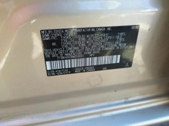 Photo 10 from auction – 2011 TOYOTA RAV4 with VIN 2T3BK4DV3BW058893