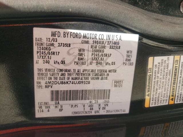 Photo 10 from auction – 2004 MERCURY MOUNTAINEE with VIN 4M2DU86K74UJ09528