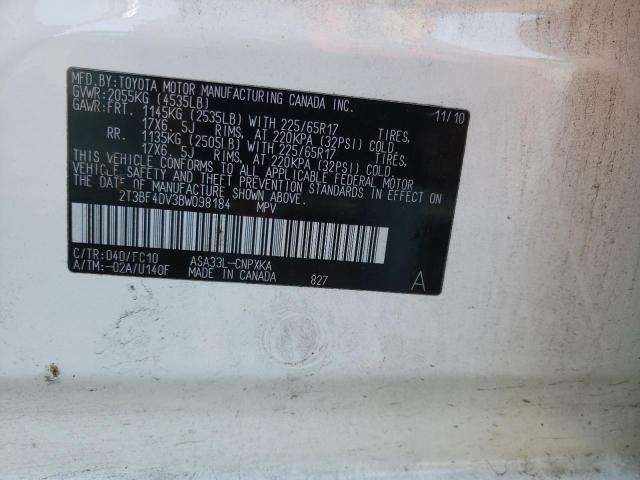 Photo 10 from auction – 2011 TOYOTA RAV4 with VIN 2T3BF4DV3BW098184