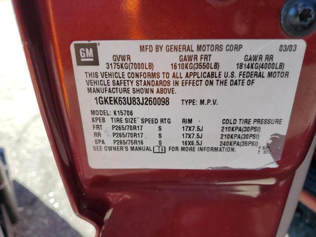 Photo 10 from auction – 2003 GMC YUKON DENA with VIN 1GKEK63U83J260098