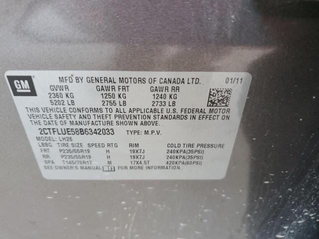 Photo 10 from auction – 2011 GMC TERRAIN SL with VIN 2CTFLUE58B6342033